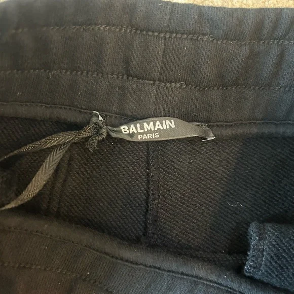 Balmain Kids 100% Cotton Logo Track Pants with Logo Print, Authentic